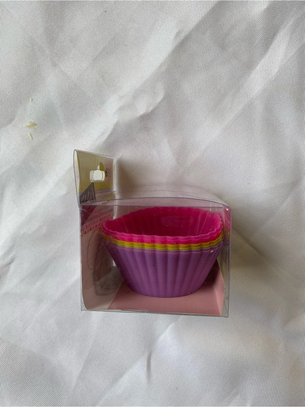Reusable Silicone Cake Cup Set in Purple, Pink, and Green